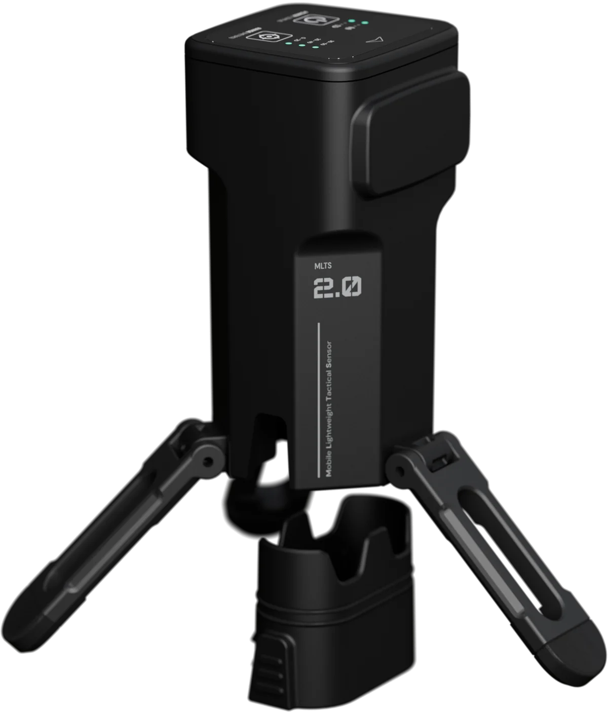 The MLTS with its battery module detached and floating below the body.